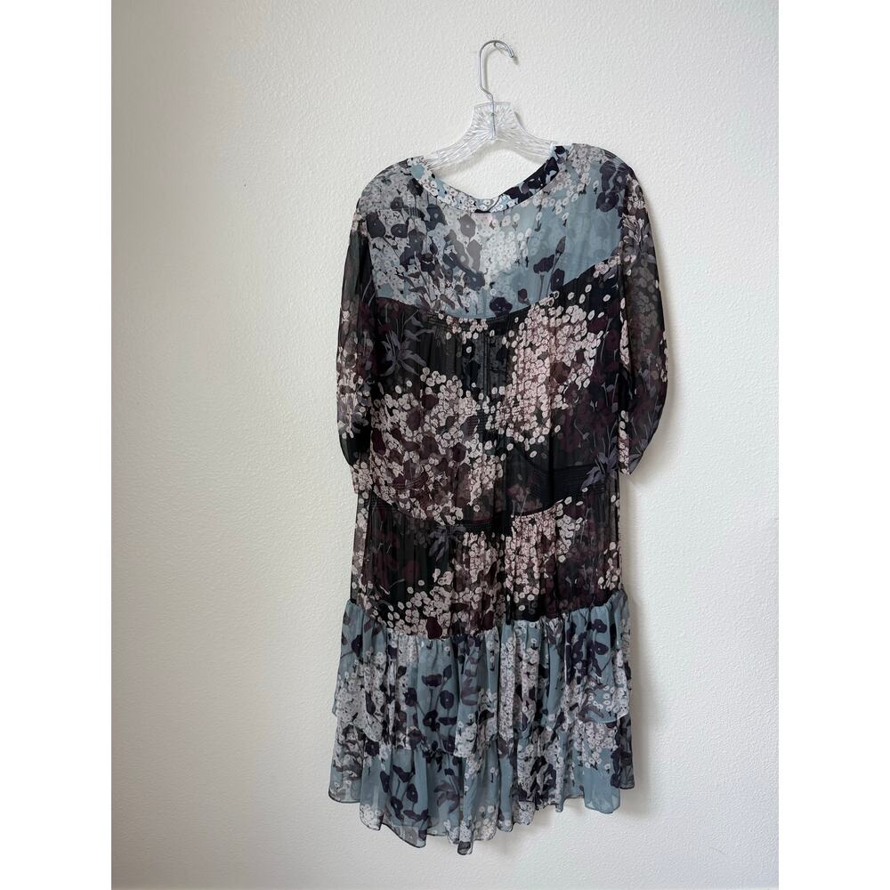 Rebecca Taylor Vintage Floral Chiffon Tiered Dress Fall 2008 Runway Size 8 - Picture 3 of 8